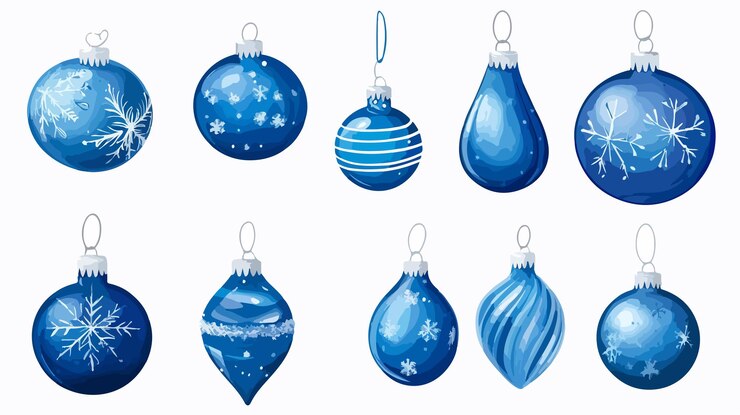 Vector ilustración vectorial de navidad de colores azules festivos aislados