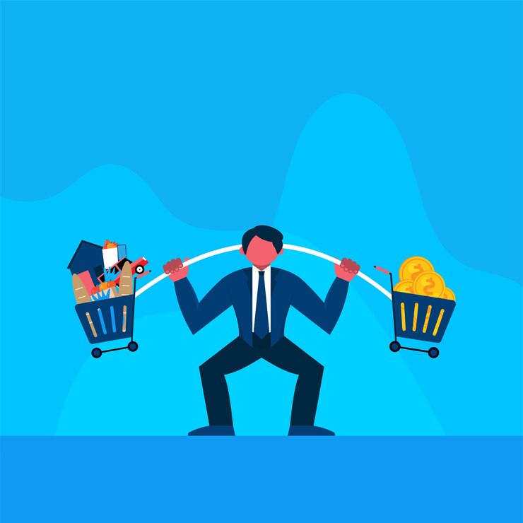 Vector ilustración vectorial de un negocio con el concepto de crisis económica e inflación.