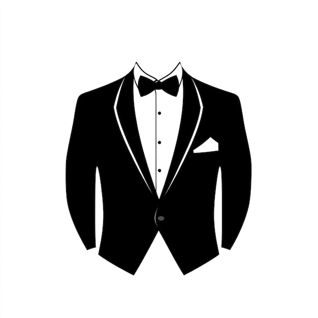 Ilustración vectorial negra de silueta sencilla de tuxedo
