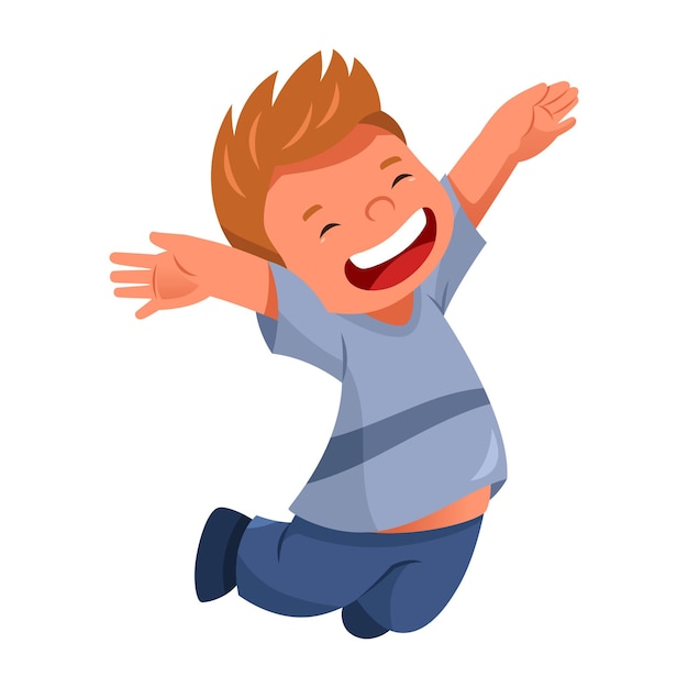 Una ilustración vectorial de un niño feliz