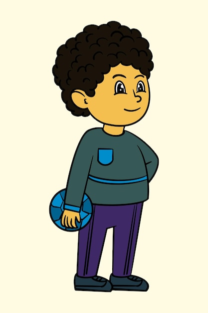 Ilustración vectorial de un niño en pie