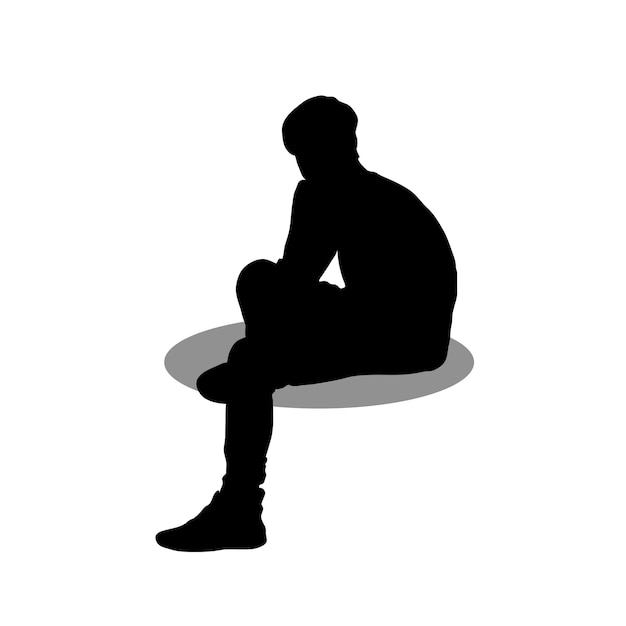 Ilustración vectorial de un niño sentado