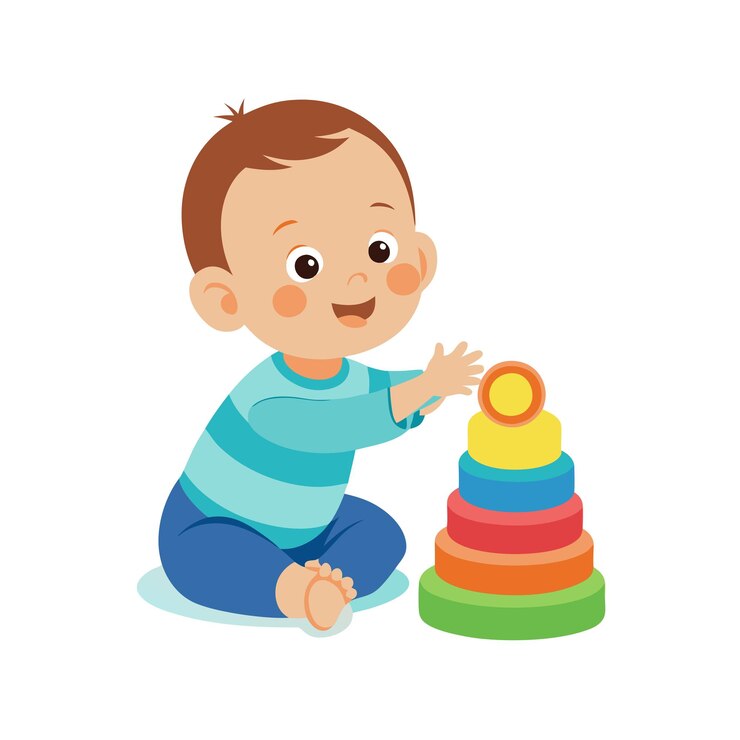 Ilustración vectorial de niños bebés hermosos