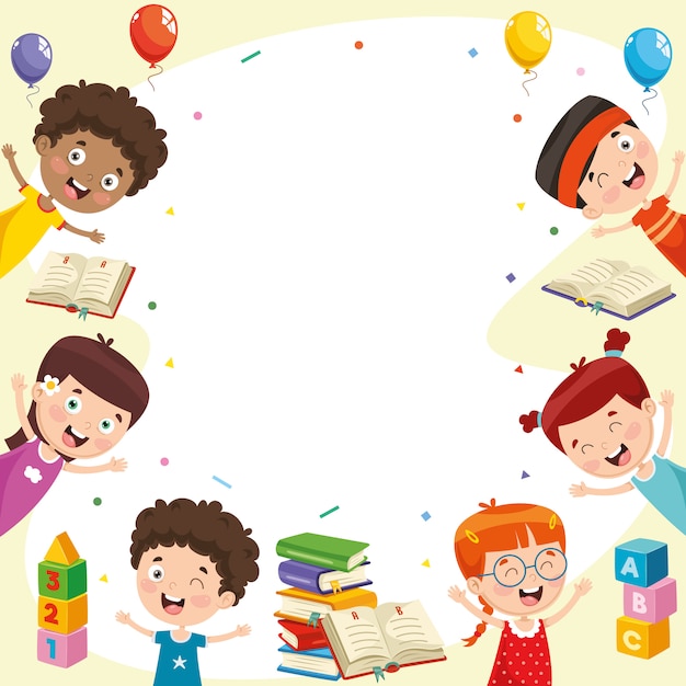 Ilustración vectorial de niños felices