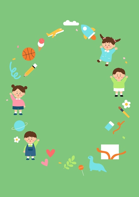 Ilustración vectorial de niños lindos