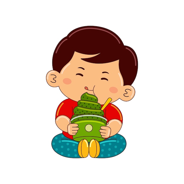Ilustración vectorial de niños no saludables