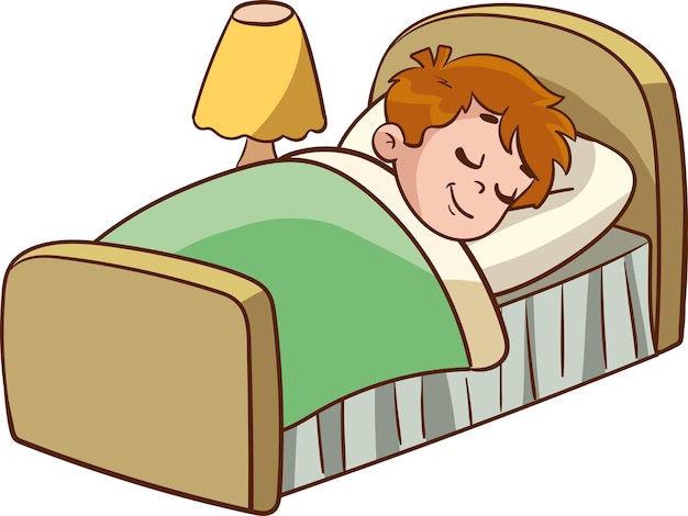 La ilustración vectorial de niños pequeños y lindos está durmiendo