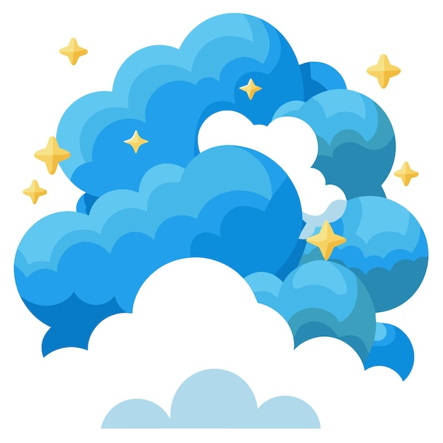 Vector ilustración vectorial de nubes para historias de dibujos animados