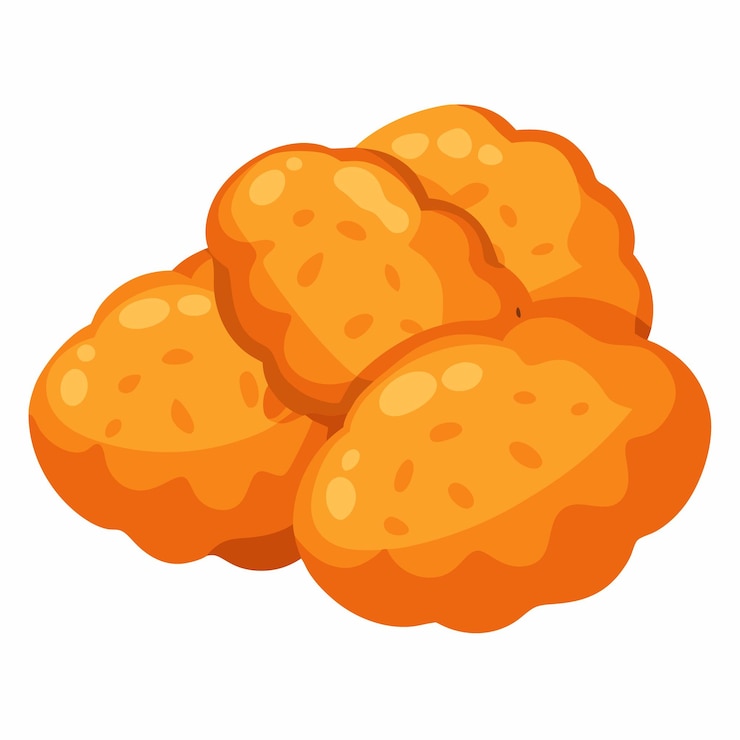 Vector ilustración vectorial de nuggets de pollo aislada sobre un fondo blanco