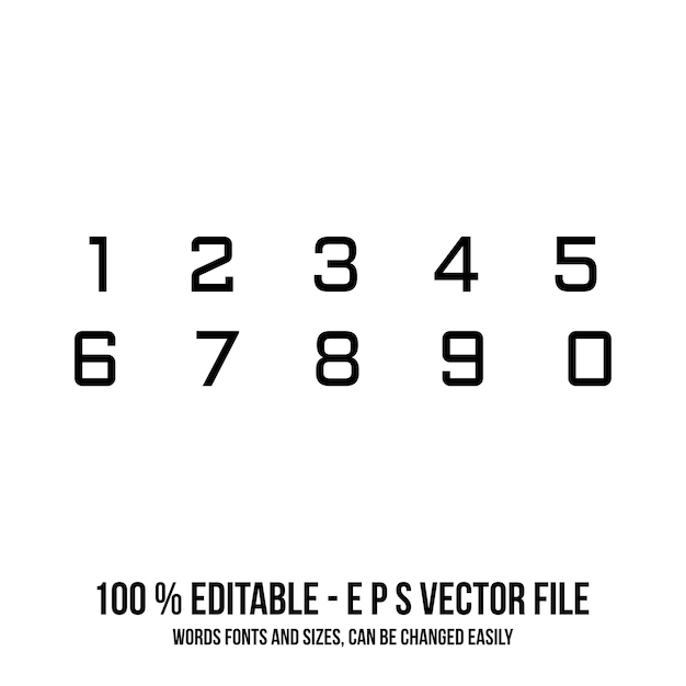 Ilustración vectorial de números matemáticos de estilo plano