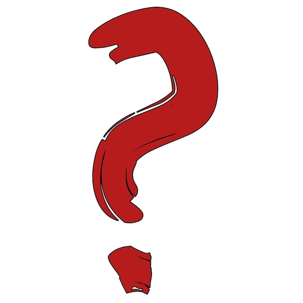 Ilustración vectorial o símbolo de un signo de interrogación rojo