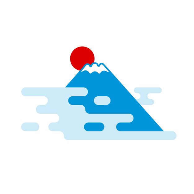 Vector ilustración vectorial del objeto japonés del año nuevo monte fuji