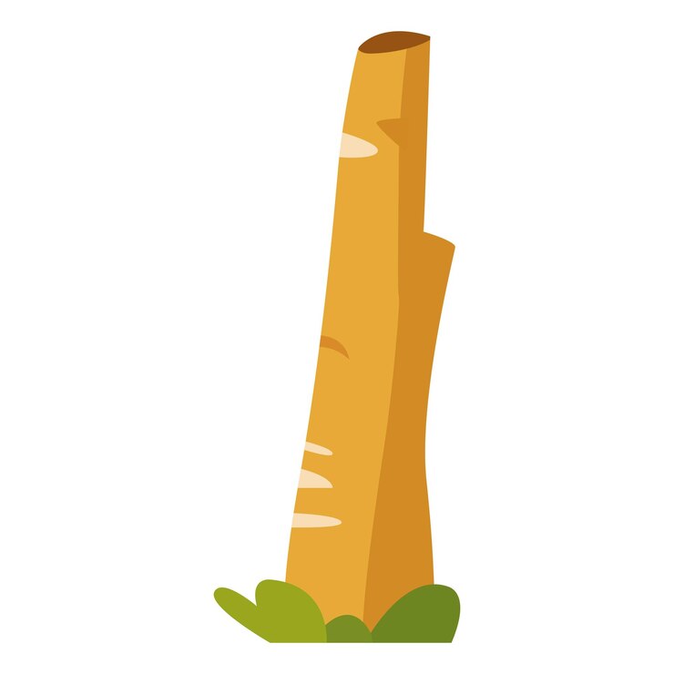 Ilustración vectorial de un objeto de tronco de madera con diseño de dibujos animados aislado de fondo blanco
