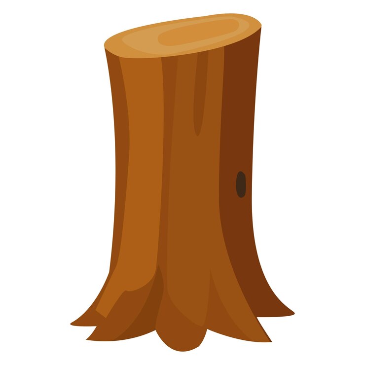 Ilustración vectorial de un objeto de tronco de madera con diseño de dibujos animados aislado de fondo blanco