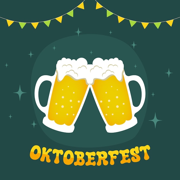 Ilustración vectorial de octoberfest Es adecuada para carteles o carteles