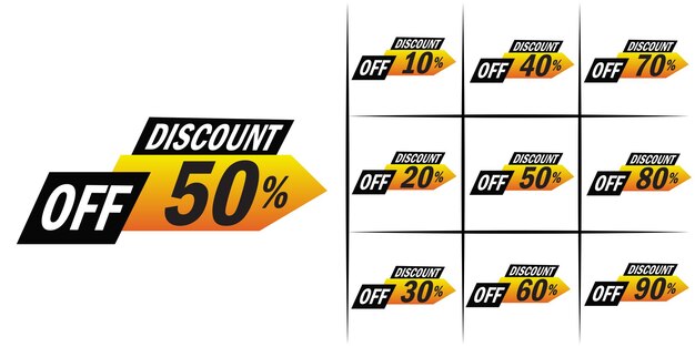 Ilustración vectorial de la oferta de descuento de banner