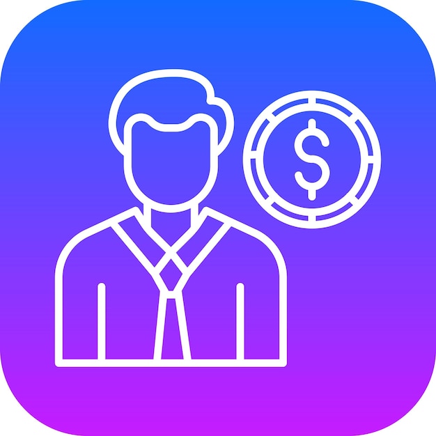 Ilustración vectorial del oficial de finanzas masculino