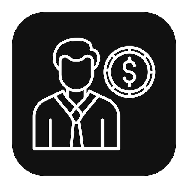 Ilustración vectorial del oficial de finanzas masculino