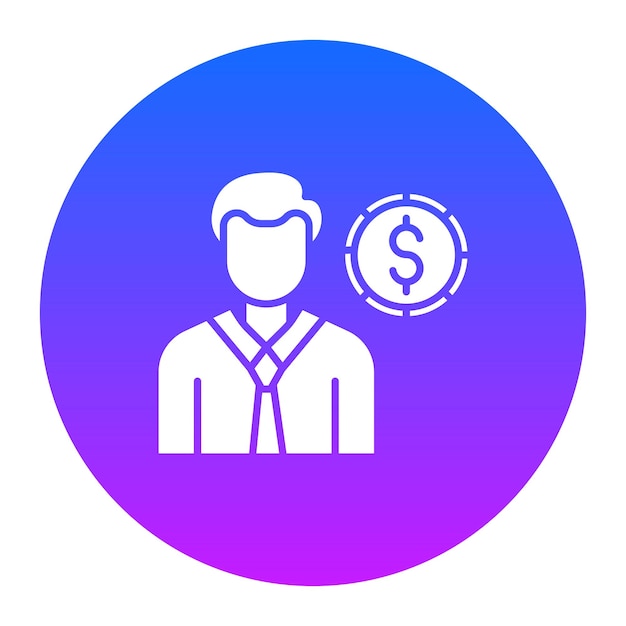 Ilustración vectorial del oficial de finanzas masculino