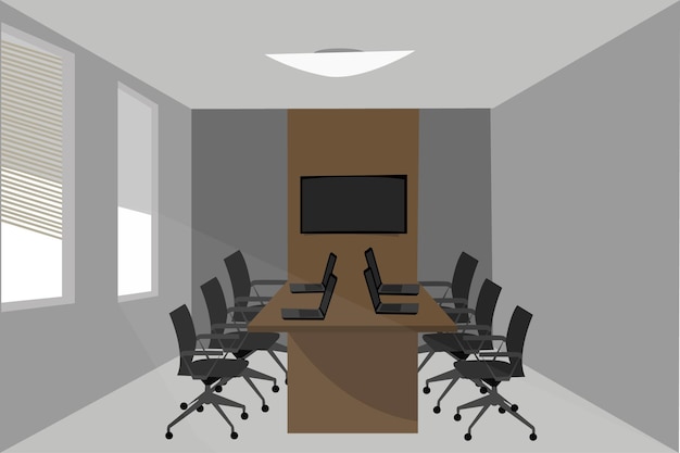 Ilustración vectorial de oficina gris editable trabajo y empleo de la empresa