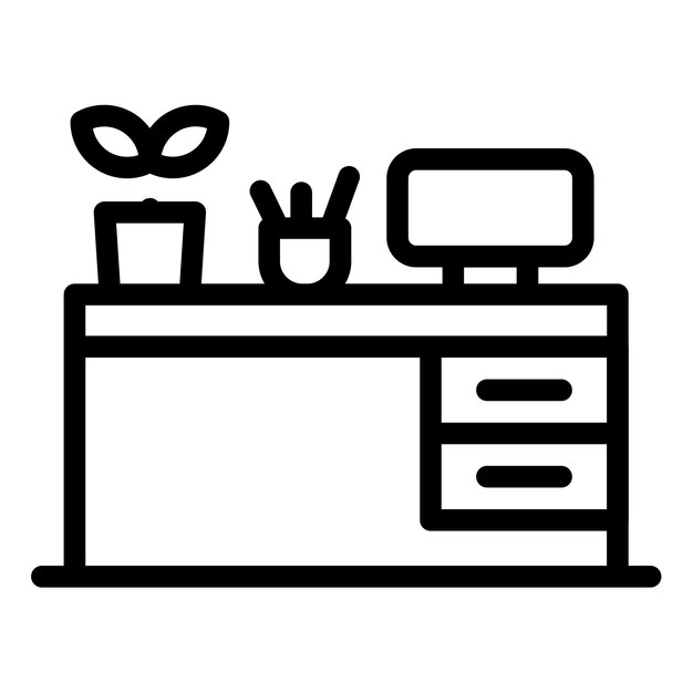 Ilustración vectorial de la oficina verde