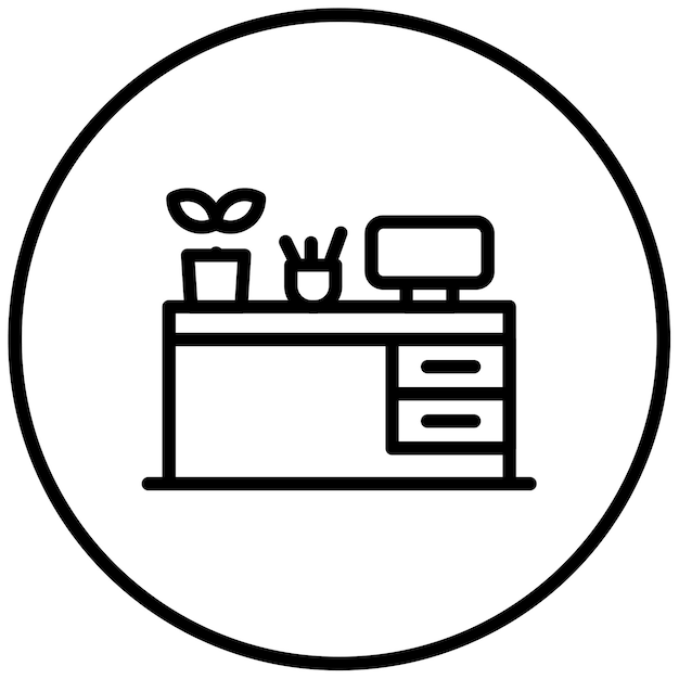 Ilustración vectorial de la oficina verde