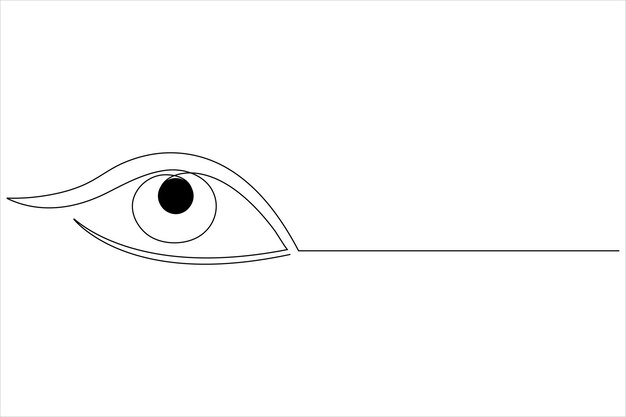 Ilustración vectorial ojo continuo dibujo de una línea