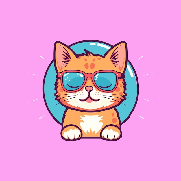 Ilustración vectorial de ojos de gato cerrados