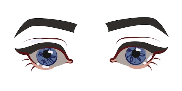 Ilustración vectorial ojos de mujer triste