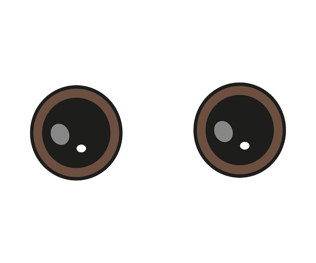 Ilustración vectorial de ojos de perro y gato