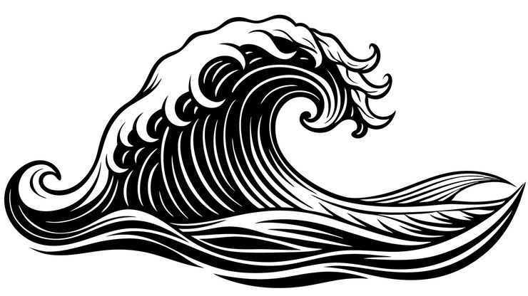 Ilustración vectorial de olas de agua dinámicas con curvas de fluidos perfectas para diseños o fondos