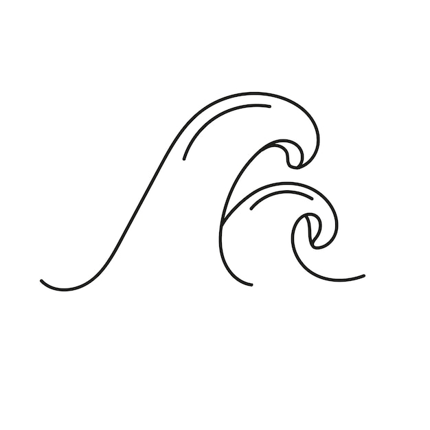 Ilustración vectorial de las olas marinas en estilo doodle