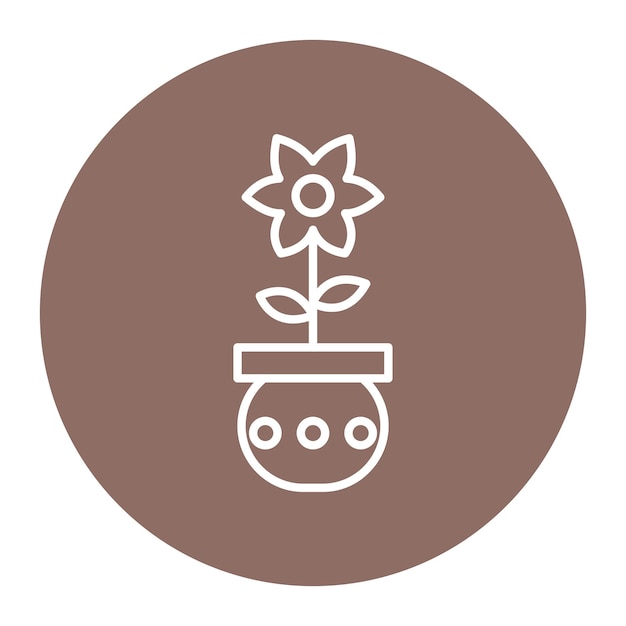 Ilustración vectorial de la olla de flores