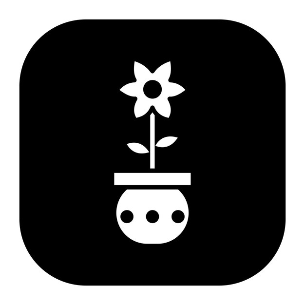 Ilustración vectorial de la olla de flores