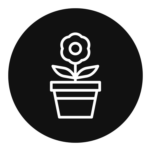 Ilustración vectorial de la olla de flores