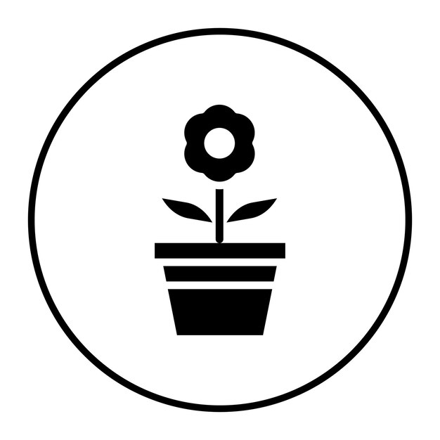 Ilustración vectorial de la olla de flores