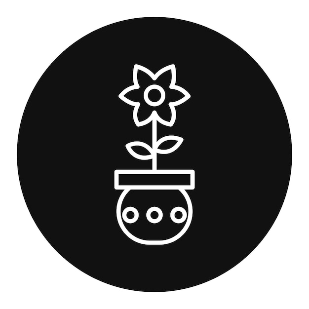 Ilustración vectorial de la olla de flores