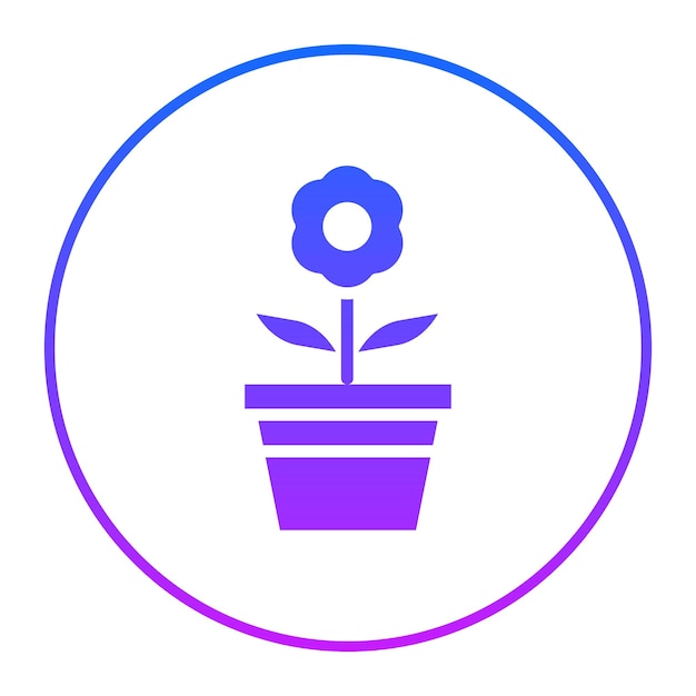 Ilustración vectorial de la olla de flores