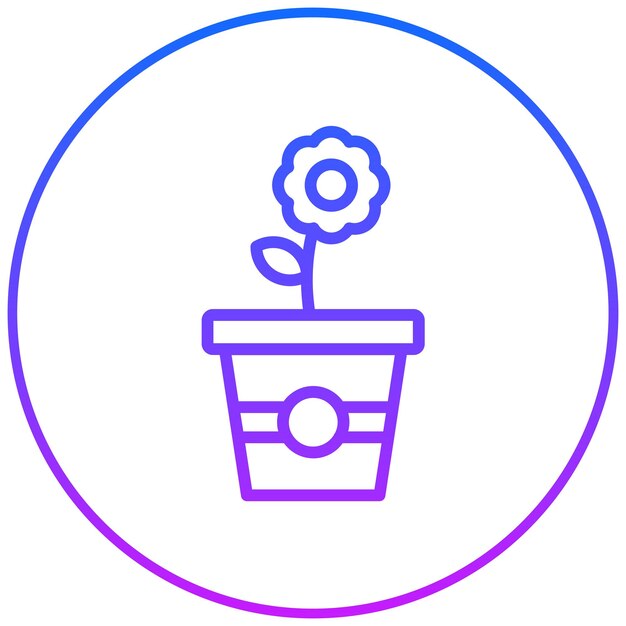 Ilustración vectorial de la olla de flores