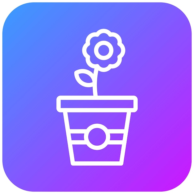 Ilustración vectorial de la olla de flores