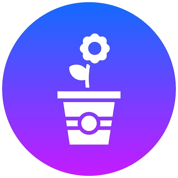 Ilustración vectorial de la olla de flores