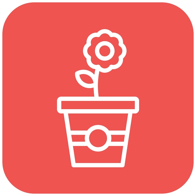 Ilustración vectorial de la olla de flores