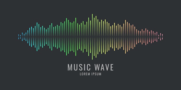 Ilustración vectorial de onda musical en forma de ecualizador