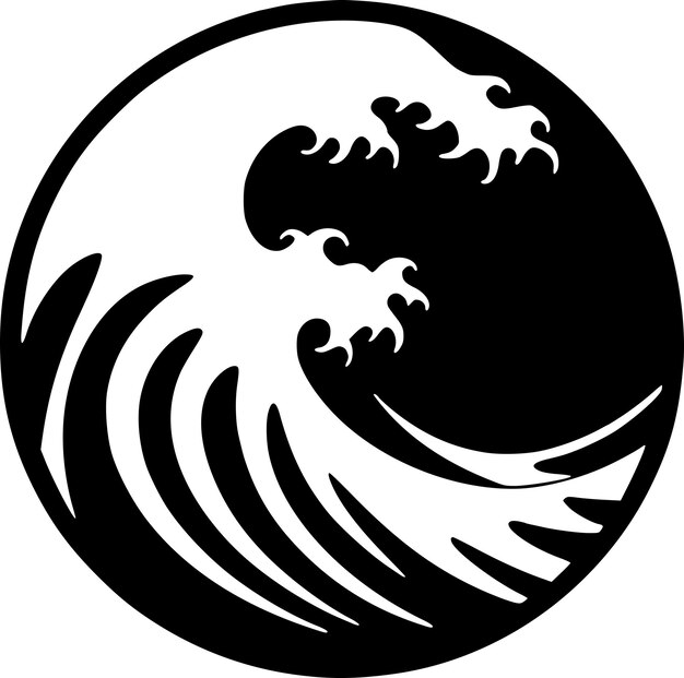 Vector ilustración vectorial de ondas en blanco y negro