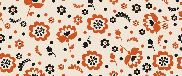 Ilustración vectorial Ornamento al estilo ucraniano Estilo sin costuras patrón étnico Collaje con un estampado floral moderno Adecuado para el diseño plantilla papel tapiz diseño textil y portadax9xA