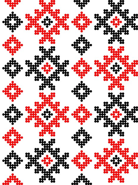 Ilustración vectorial de ornamento ucraniano en bordado vyshyvanka de identidad de estilo estilizado