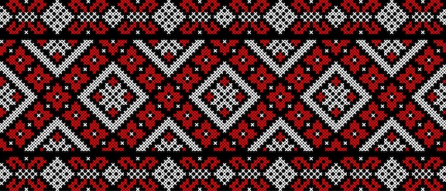 Ilustración vectorial del ornamento ucraniano en bordado vyshyvanka de identidad de estilo étnico