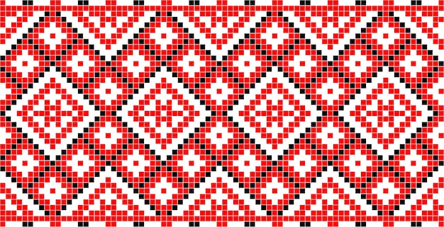 Ilustración vectorial del ornamento ucraniano en bordado vyshyvanka de identidad de estilo étnico