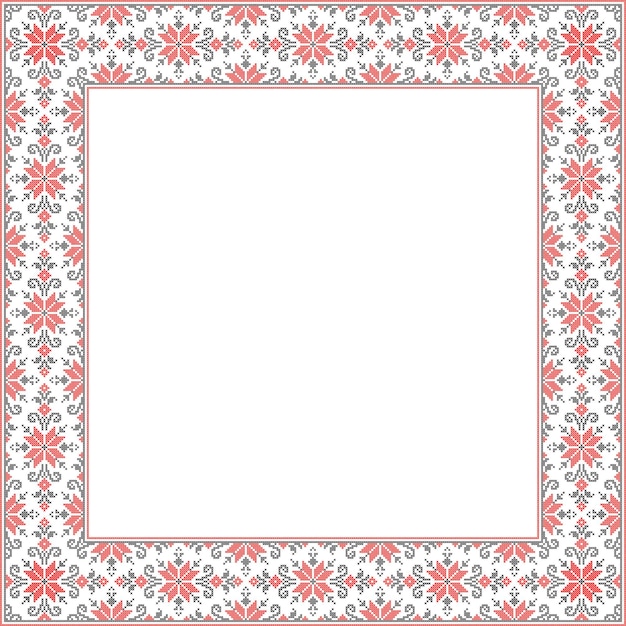 Ilustración vectorial del ornamento ucraniano en bordado vyshyvanka de identidad de estilo étnico