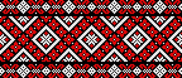 Ilustración vectorial del ornamento ucraniano en el estilo étnico identidad vyshyvanka bordado
